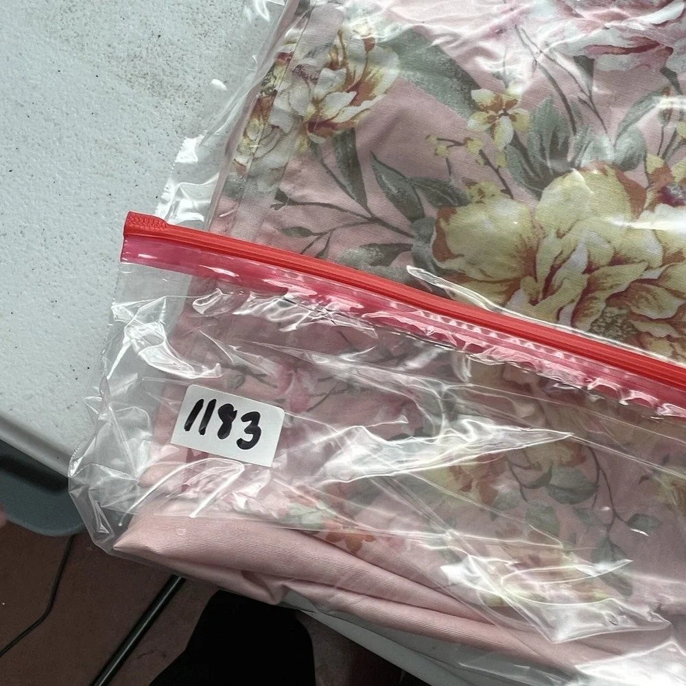 Joie Powder Pink Floral Midi Dress Tie Straps Sz L Soft Girl Cottagecore Smocked